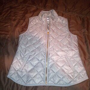 Old Navy Vest Womens Small heathergrey Quilted Puffer textured quilt Lightweight